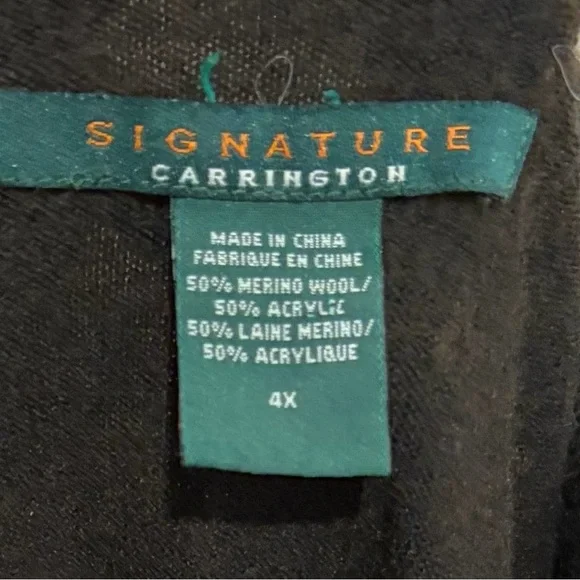 Signature Carrington Men’s 1/4 Zip Sweater Size 4X Merino Wool Blend - Picture 3 of 7